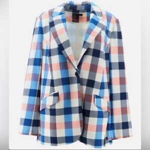 DG2 Diane Gilman Buffalo Plaid Blazer - Small